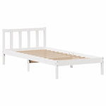 Sengeramme Uten Madrass Hvit 75X190 Cm Heltre Furu