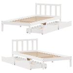 Sengeramme Uten Madrass Hvit 75X190 Cm Heltre Furu