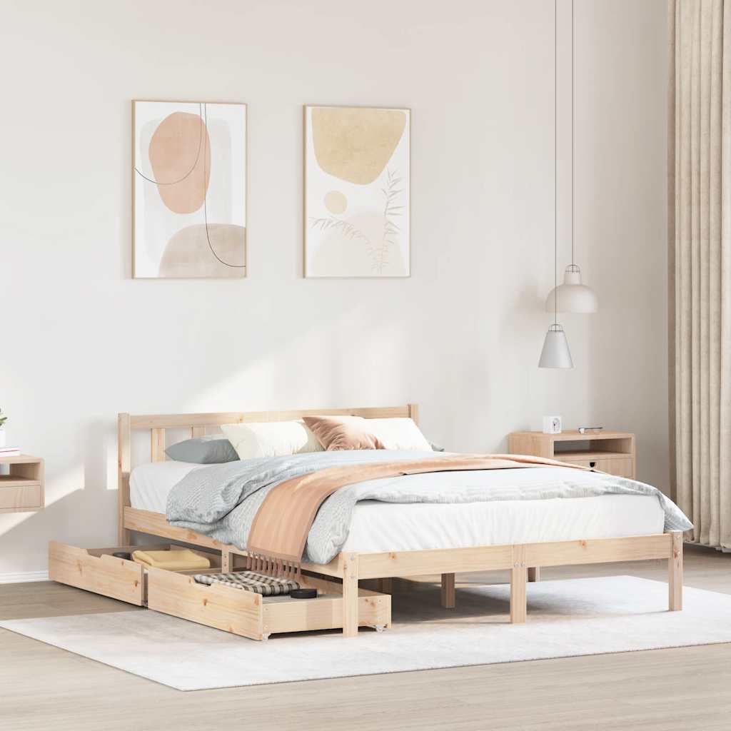 Sengeramme Uten Madrass 140X190 Cm Heltre Furu