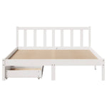 Sengeramme Uten Madrass Hvit 140X190 Cm Heltre Furu