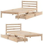 Sengeramme Uten Madrass 75X190 Cm Heltre Furu
