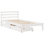 Sengeramme Uten Madrass Hvit 90X190 Cm Heltre Furu