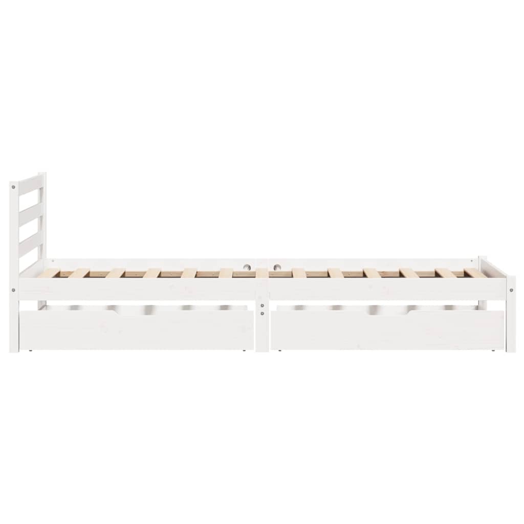 Sengeramme Uten Madrass Hvit 90X190 Cm Heltre Furu