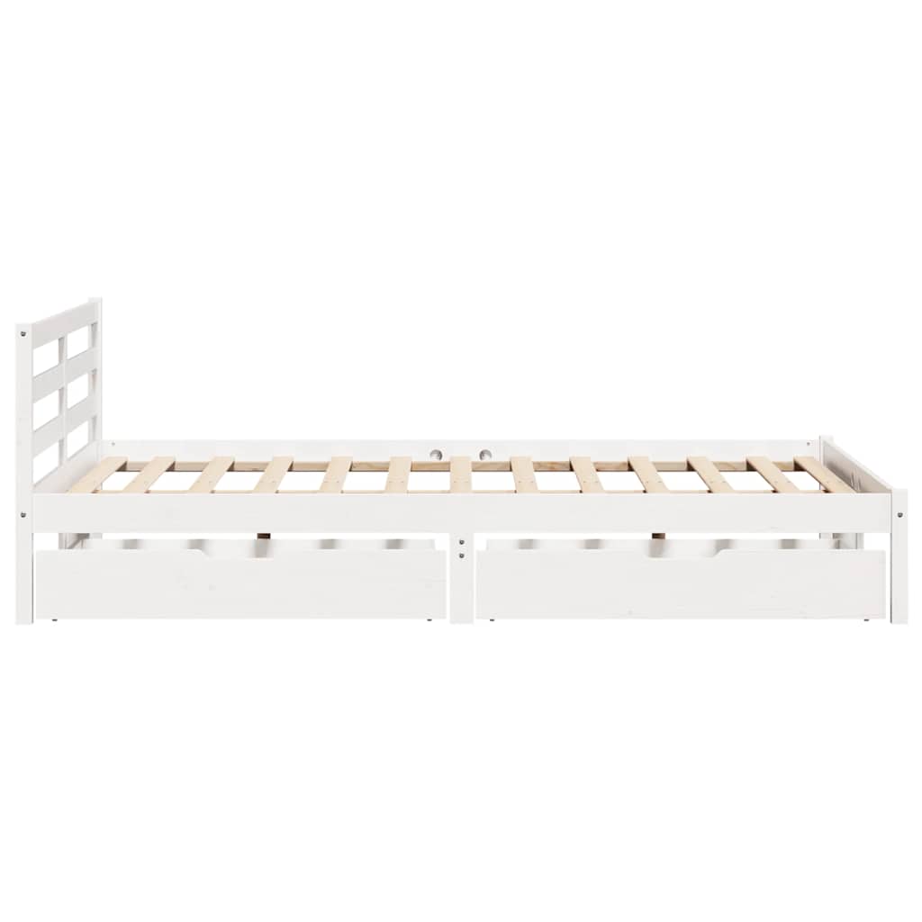 Sengeramme Uten Madrass Hvit 140X190 Cm Heltre Furu