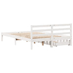 Sengeramme Uten Madrass Hvit 140X190 Cm Heltre Furu