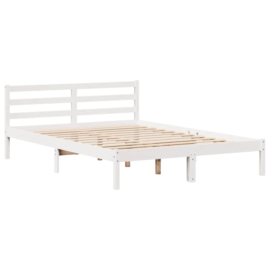 Sengeramme Uten Madrass Hvit 140X200 Cm Heltre Furu