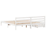 Sengeramme Med Madrass Hvit 200X200 Cm Heltre Furu