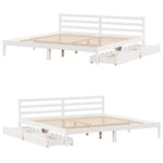 Sengeramme Med Madrass Hvit 200X200 Cm Heltre Furu
