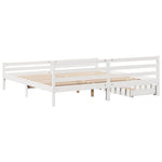 Sengeramme Med Madrass Hvit 200X200 Cm Heltre Furu