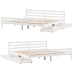Sengeramme Med Madrass Hvit 200X200 Cm Heltre Furu