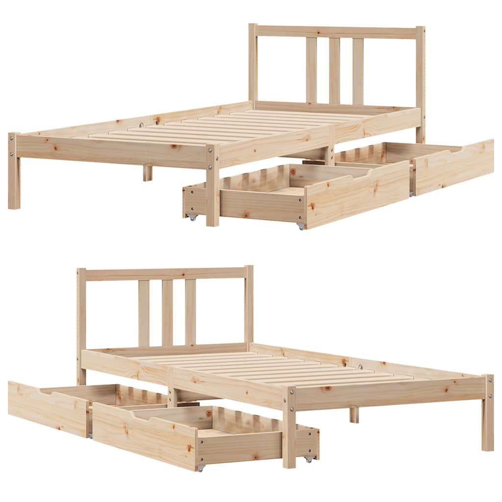 Sengeramme Uten Madrass 90X190 Cm Heltre Furu