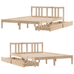 Sengeramme Uten Madrass Hvit 135X190 Cm Heltre Furu