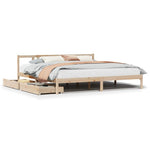 Sengeramme Med Madrass 200X200 Cm Heltre Furu