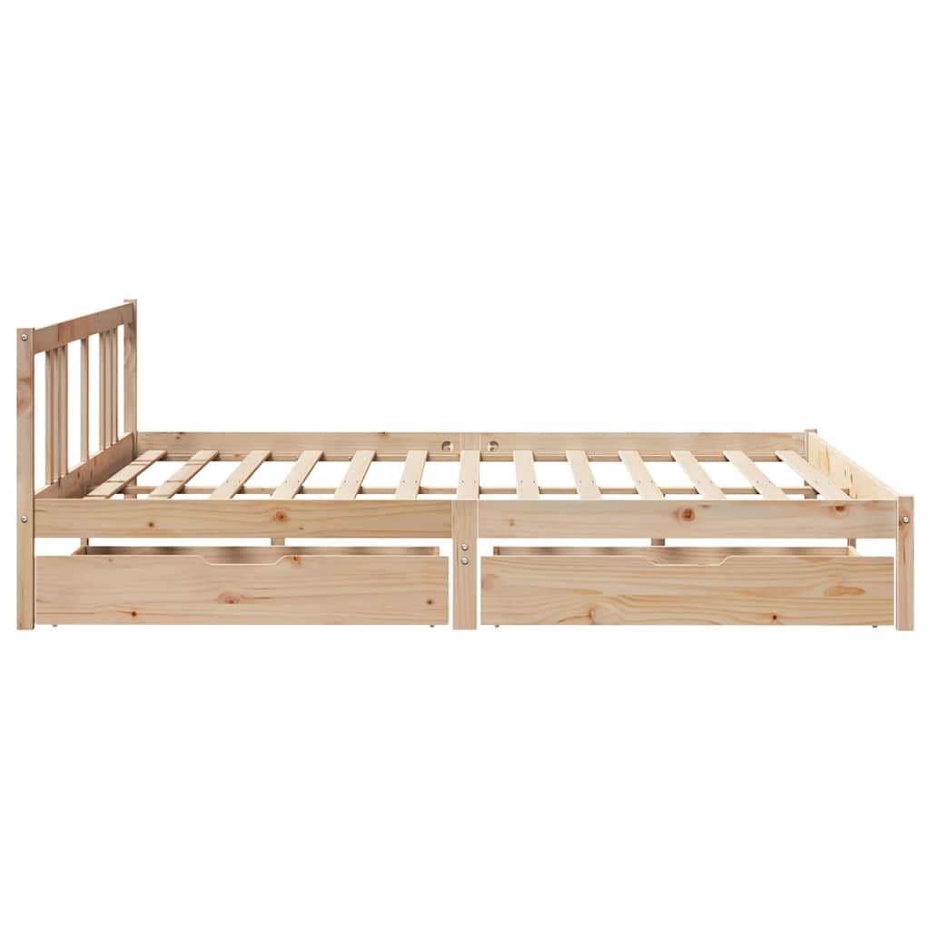 Sengeramme Med Madrass 200X200 Cm Heltre Furu