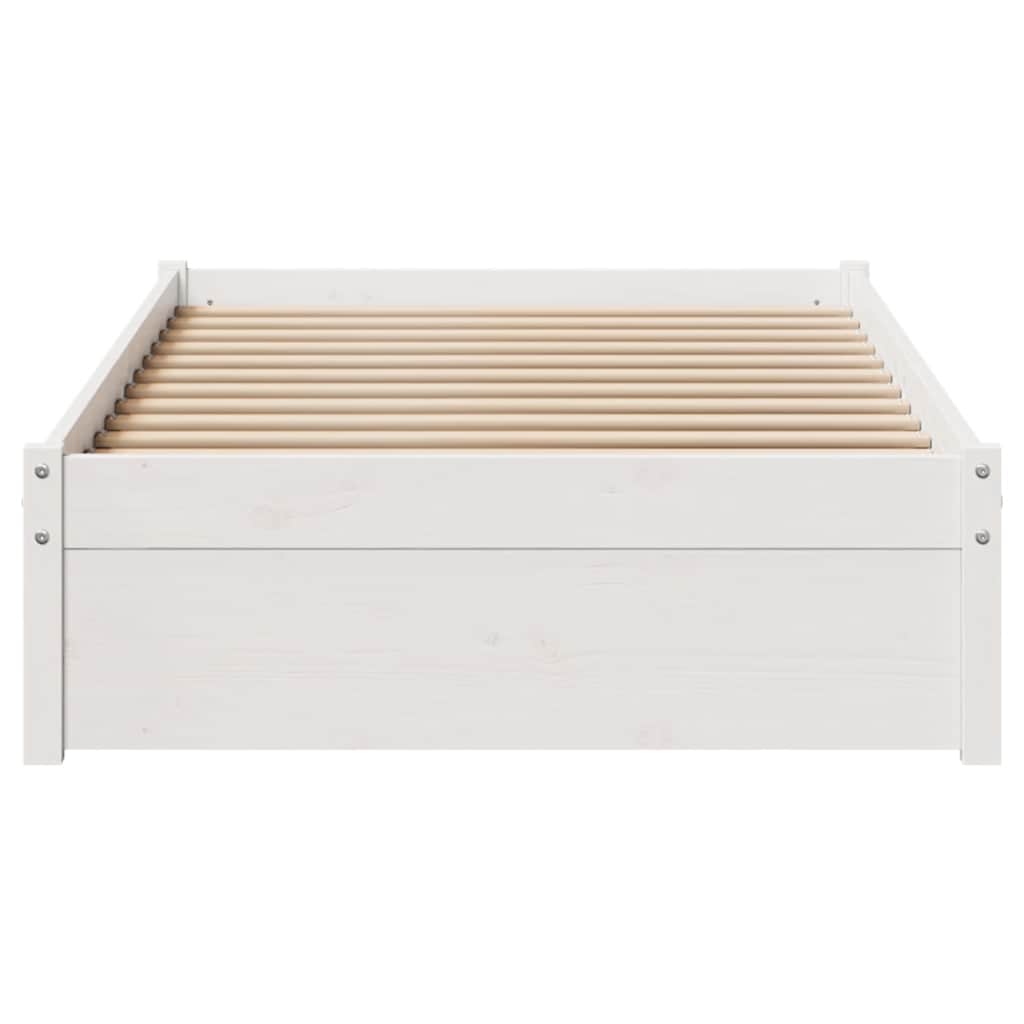 Sengeramme Uten Madrass Hvit 90X190 Cm Heltre Furu