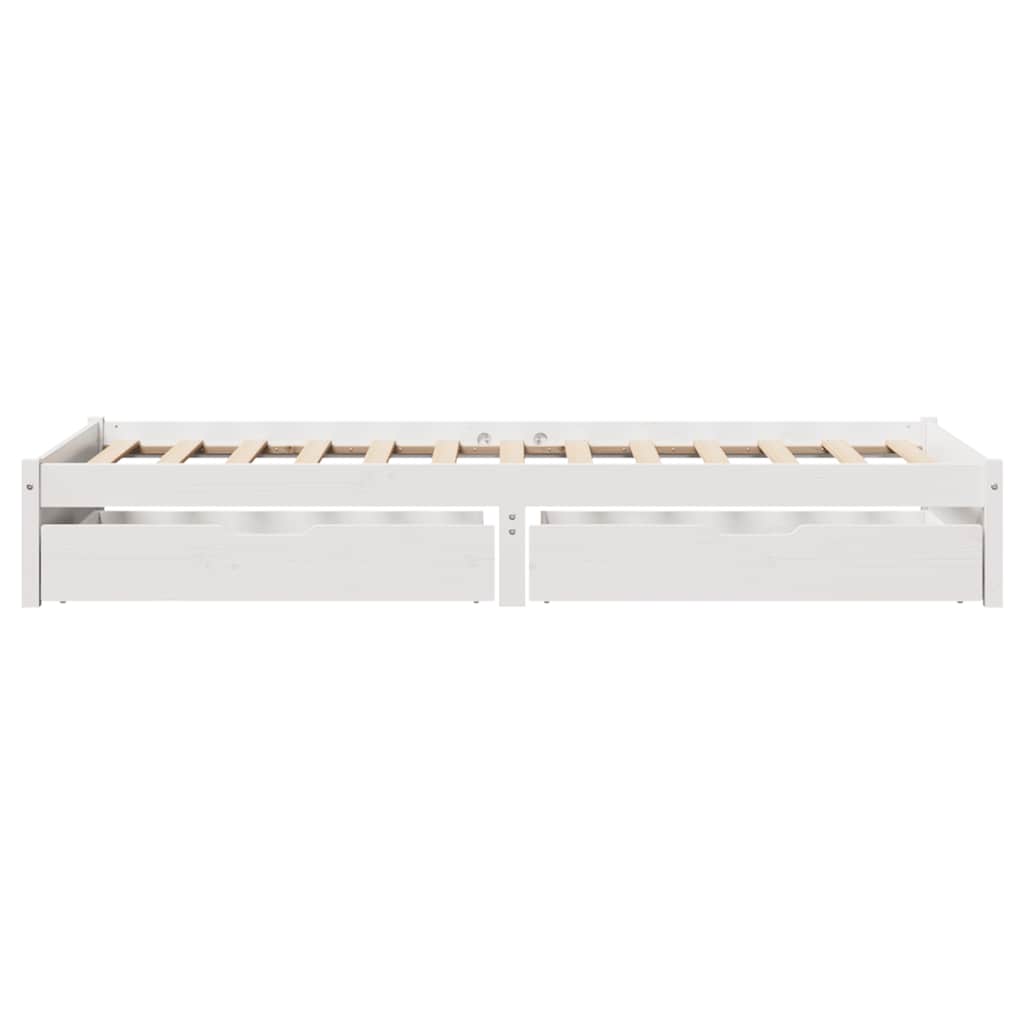 Sengeramme Uten Madrass Hvit 90X190 Cm Heltre Furu