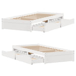 Sengeramme Uten Madrass Hvit 90X190 Cm Heltre Furu