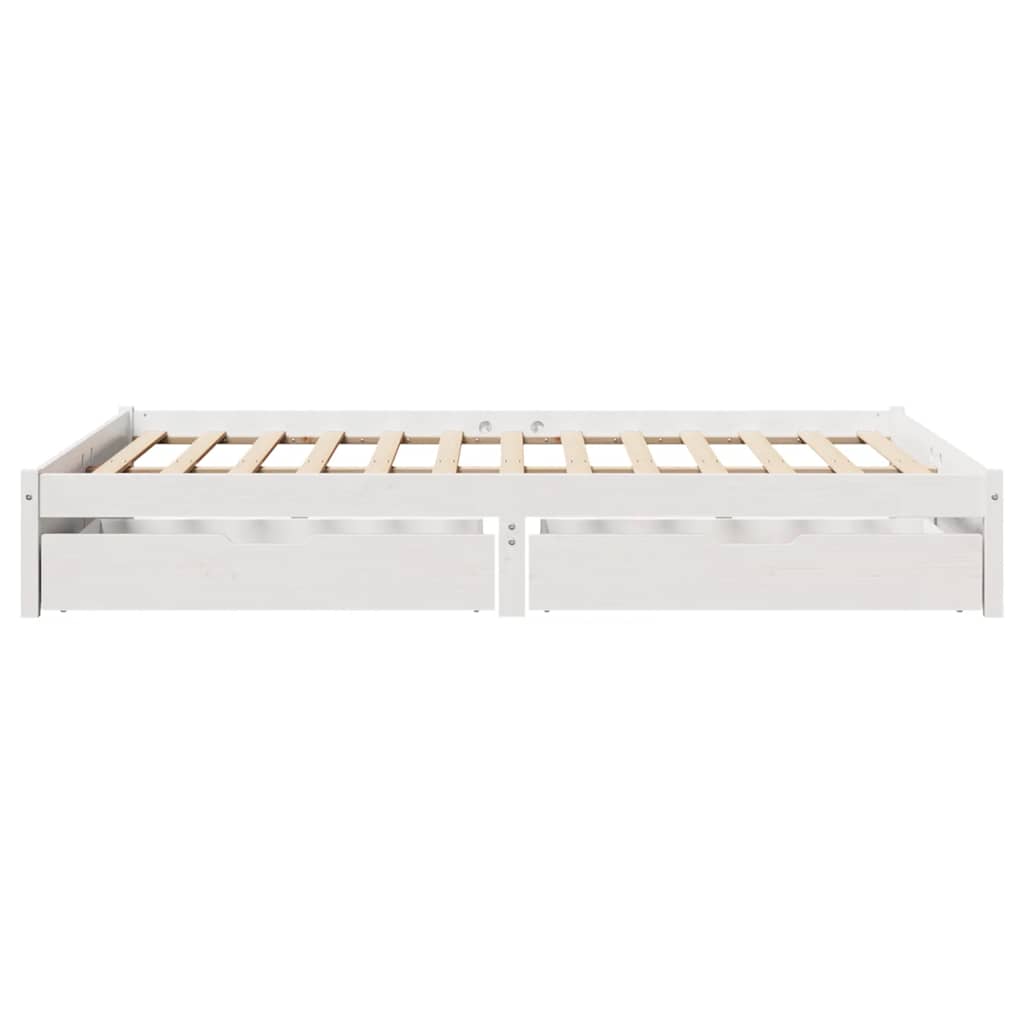 Sengeramme Uten Madrass Hvit 140X190 Cm Heltre Furu