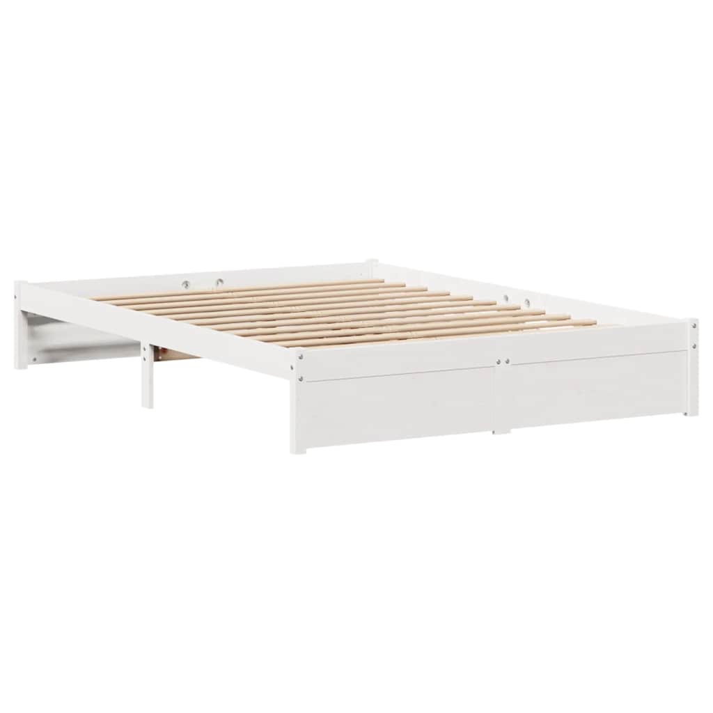Sengeramme Uten Madrass Hvit 140X190 Cm Heltre Furu