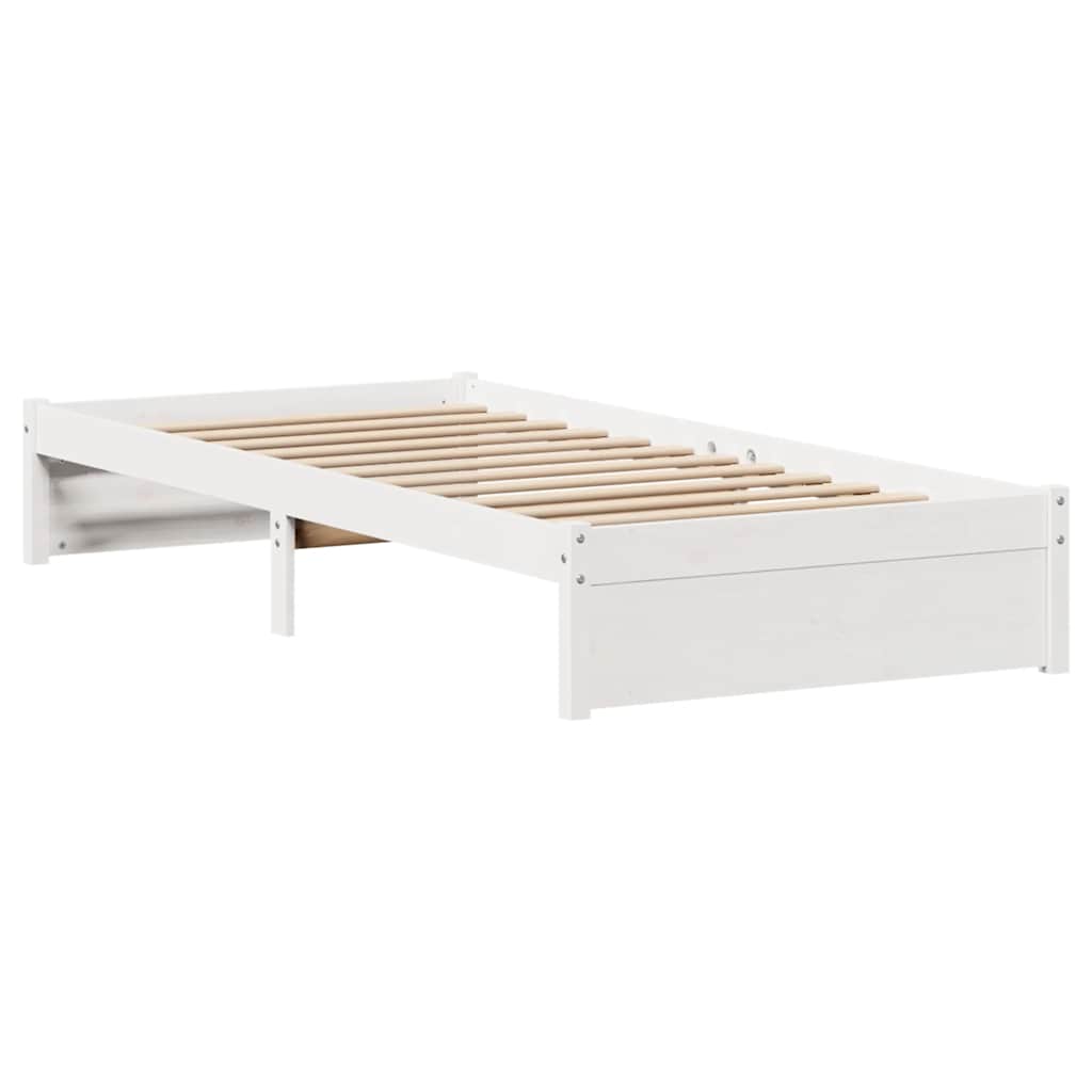 Sengeramme Uten Madrass Hvit 90X200 Cm Heltre Furu