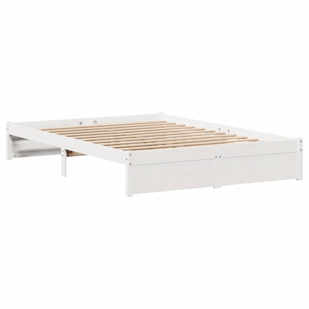 Sengeramme Uten Madrass Hvit 120X200 Cm Heltre Furu
