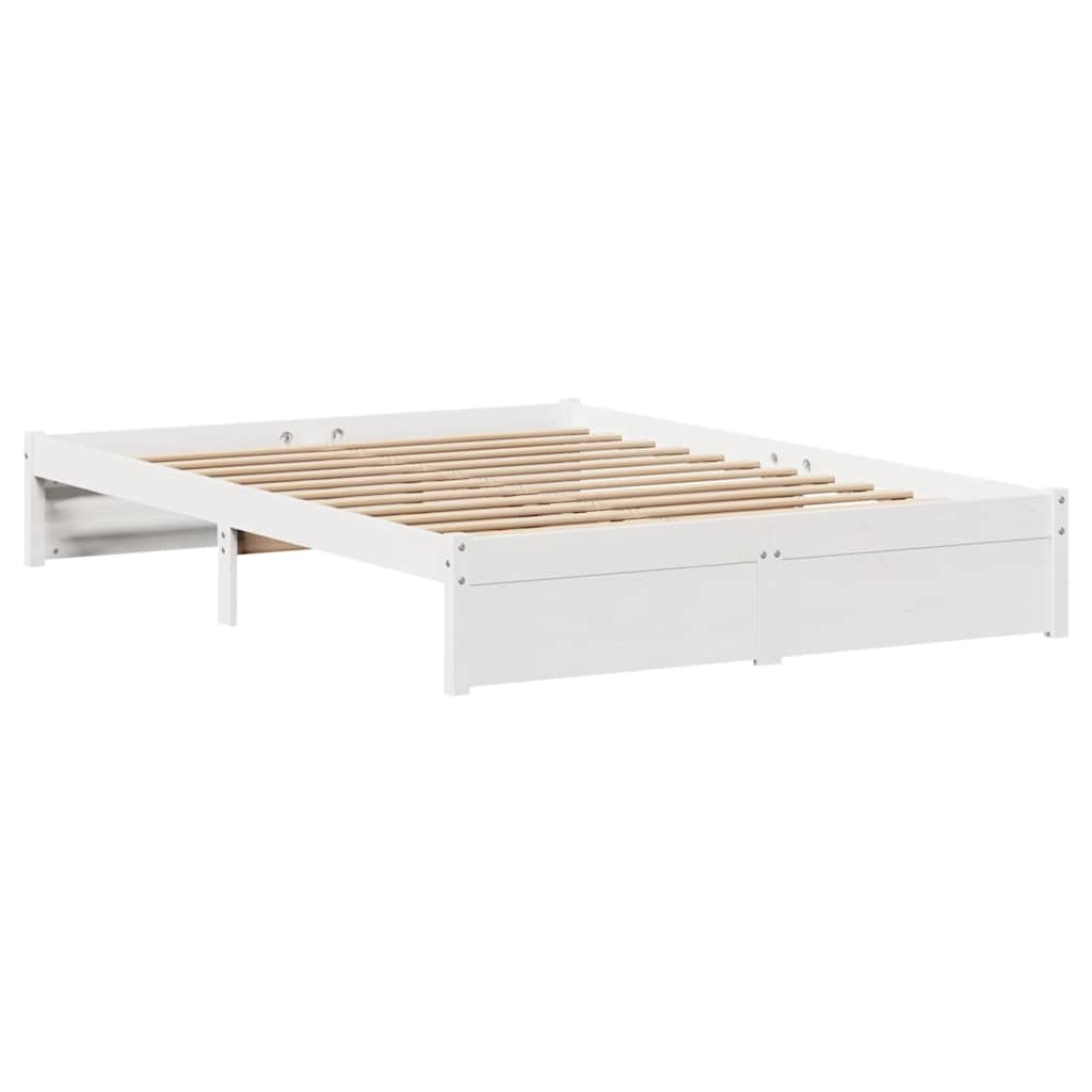 Sengeramme Uten Madrass Hvit 120X200 Cm Heltre Furu