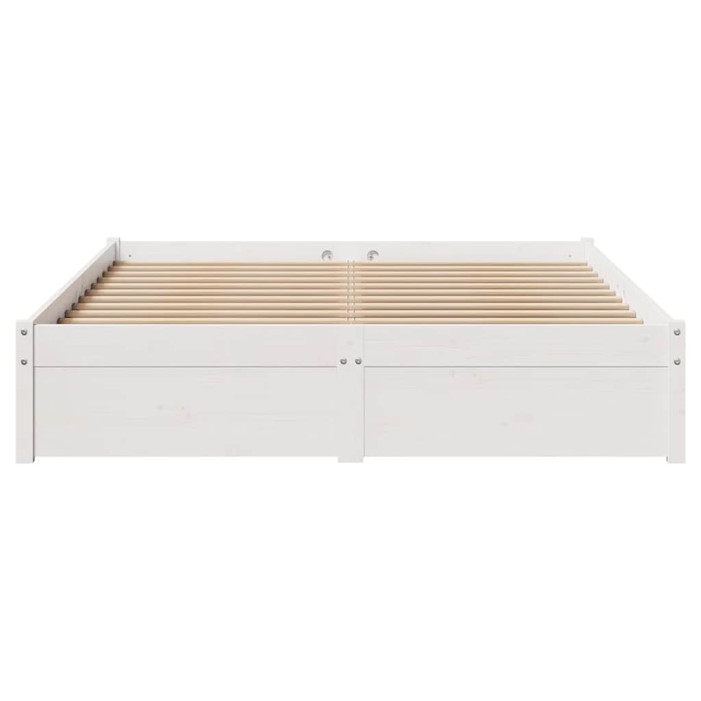 Sengeramme Uten Madrass Hvit 160X200 Cm Heltre Furu