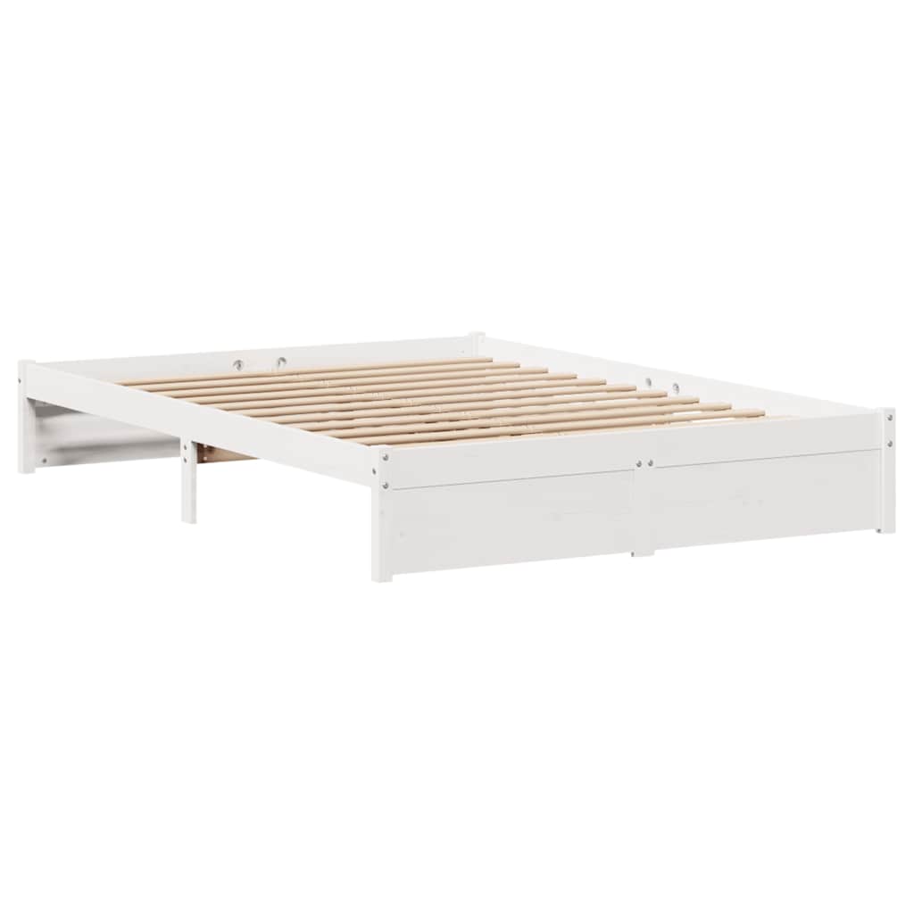 Sengeramme Uten Madrass Hvit 160X200 Cm Heltre Furu