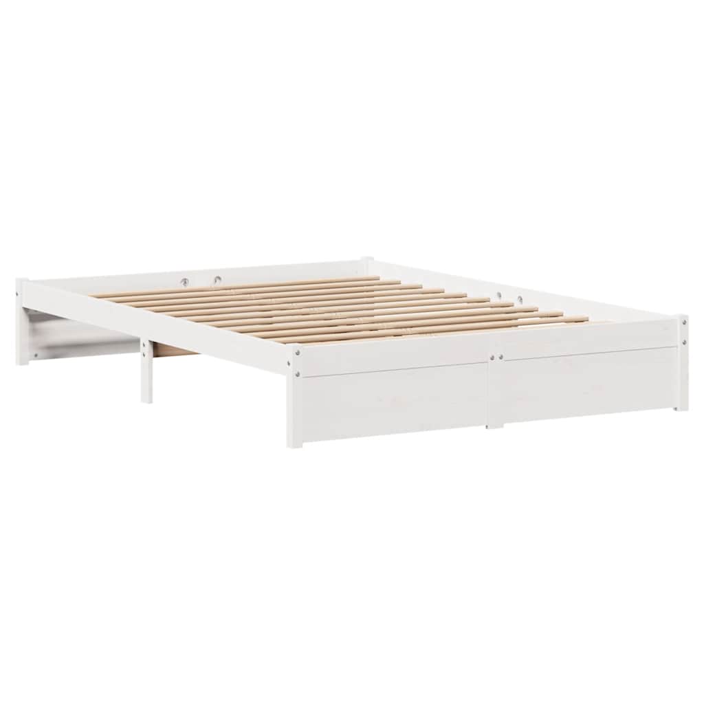 Sengeramme Uten Madrass Hvit 160X200 Cm Heltre Furu