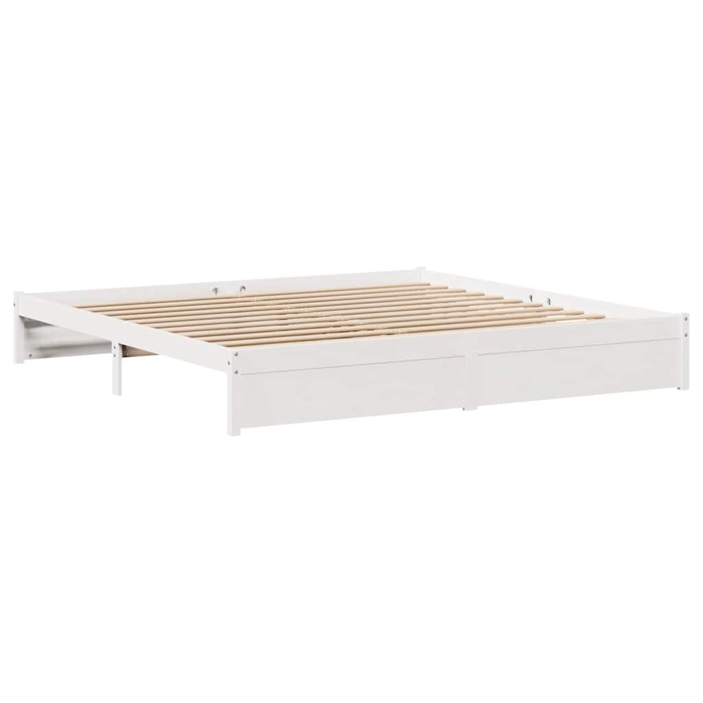 Sengeramme Uten Madrass Hvit 180X200 Cm Heltre Furu