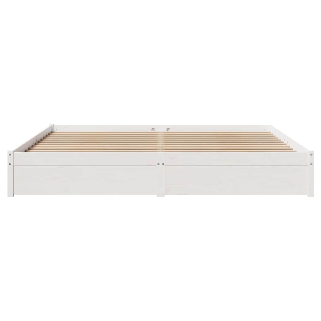 Sengeramme Med Madrass Hvit 200X200 Cm Heltre Furu