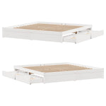 Sengeramme Med Madrass Hvit 200X200 Cm Heltre Furu