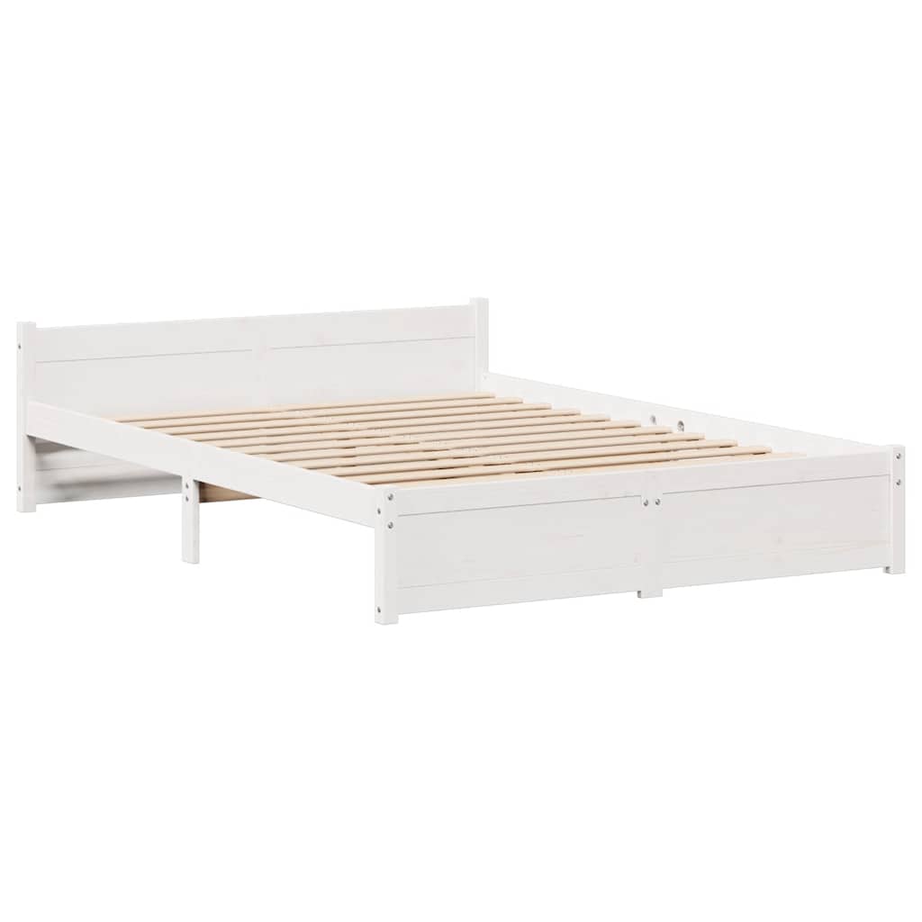 Sengeramme Uten Madrass Hvit 140X200 Cm Heltre Furu