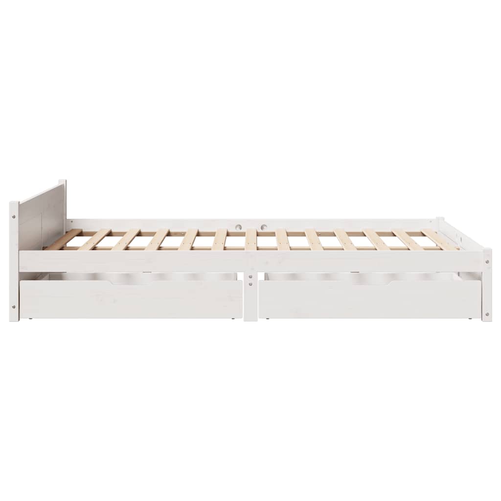 Sengeramme Uten Madrass Hvit 140X200 Cm Heltre Furu