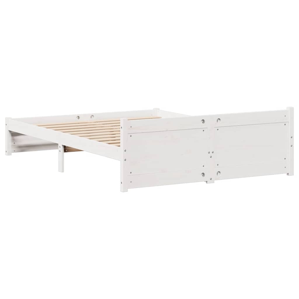 Sengeramme Uten Madrass Hvit 140X200 Cm Heltre Furu
