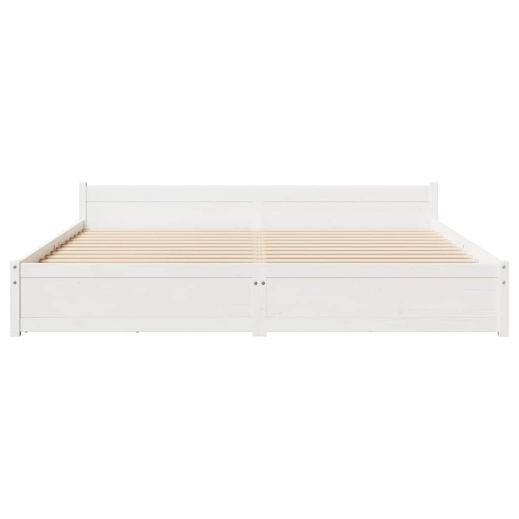 Sengeramme Uten Madrass Hvit 180X200 Cm Heltre Furu