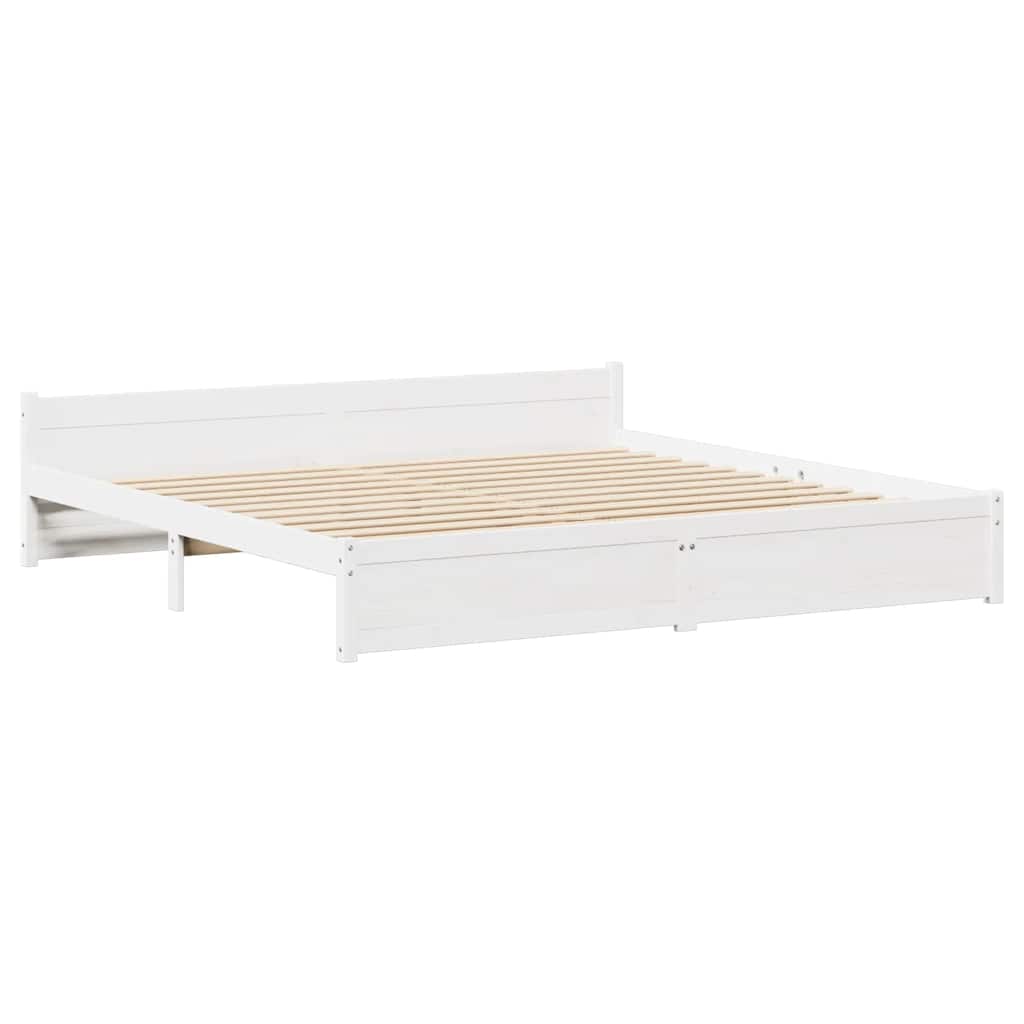 Sengeramme Uten Madrass Hvit 180X200 Cm Heltre Furu