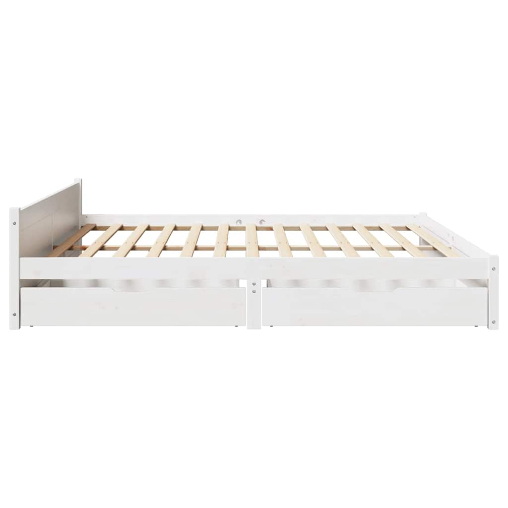 Sengeramme Uten Madrass Hvit 180X200 Cm Heltre Furu