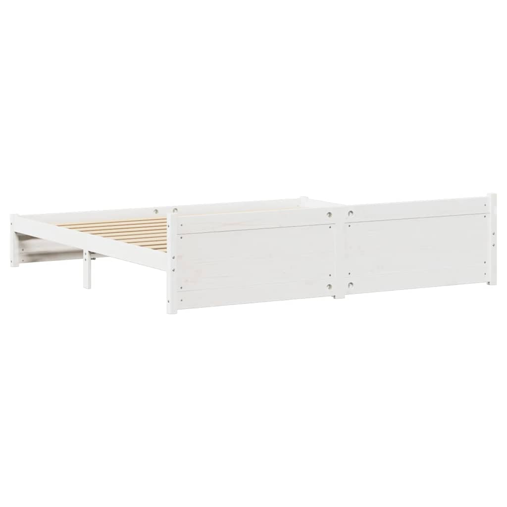 Sengeramme Uten Madrass Hvit 180X200 Cm Heltre Furu