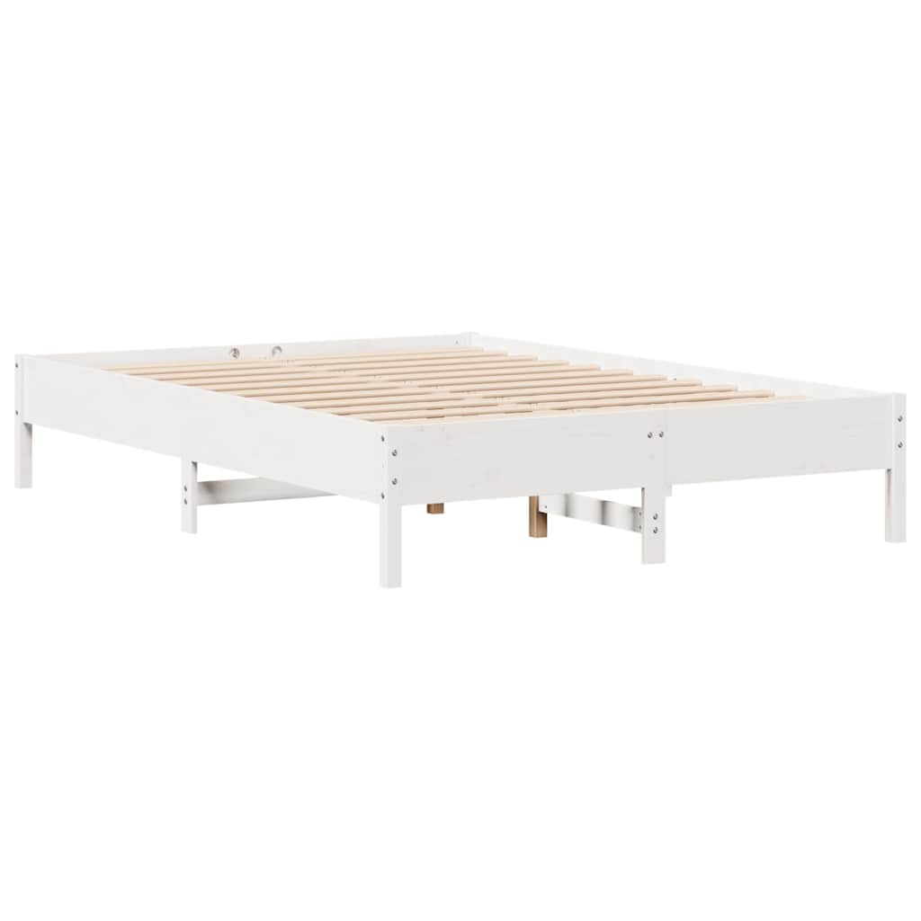 Sengeramme Uten Madrass Hvit 160X200 Cm Heltre Furu