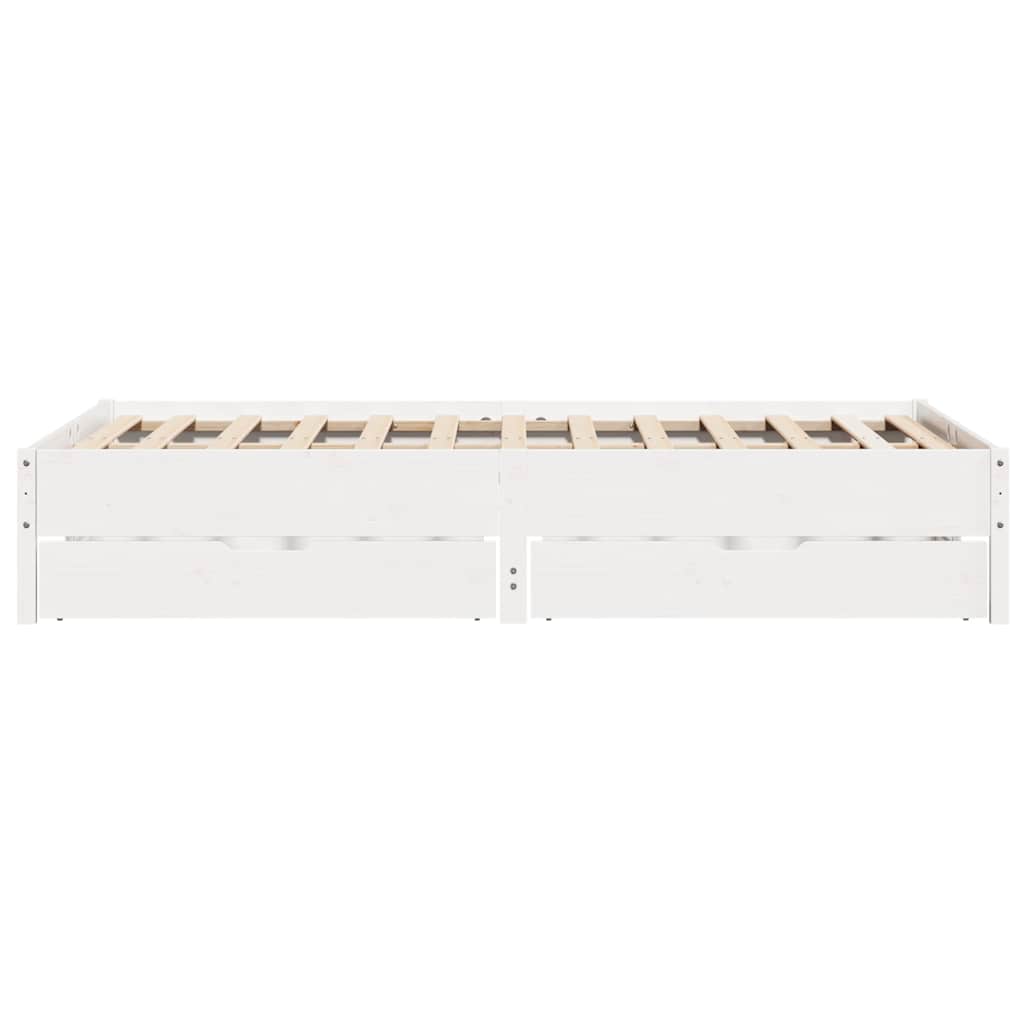 Sengeramme Uten Madrass Hvit 160X200 Cm Heltre Furu
