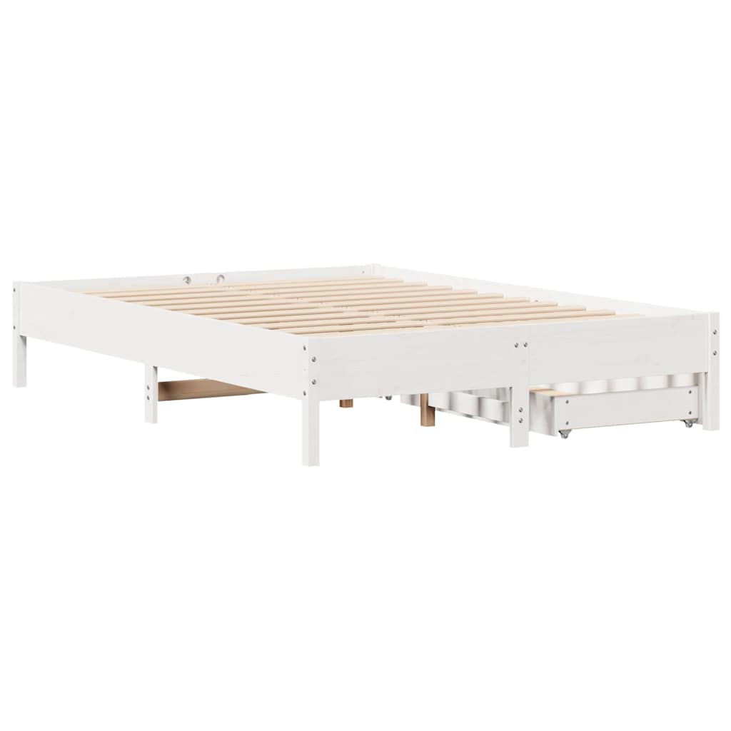 Sengeramme Uten Madrass Hvit 140X200 Cm Heltre Furu