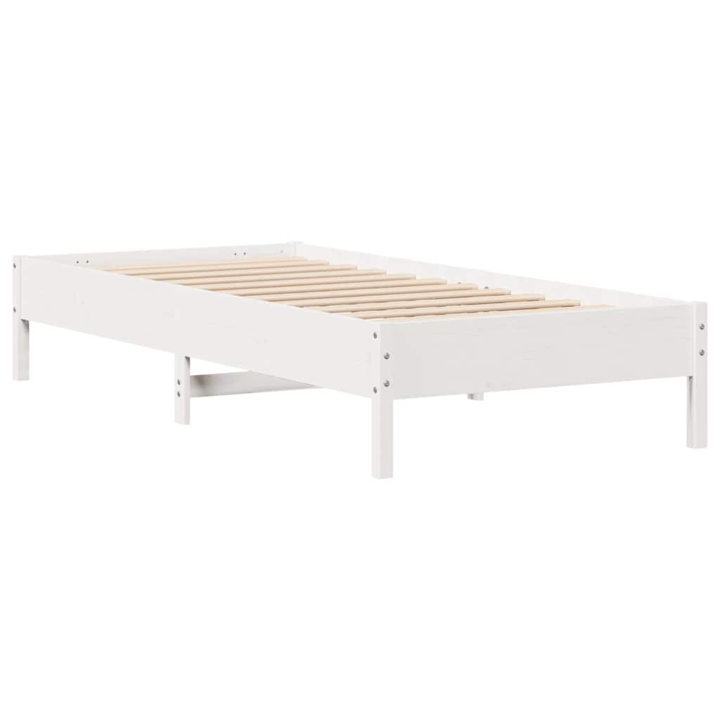 Sengeramme Uten Madrass Hvit 90X200 Cm Heltre Furu