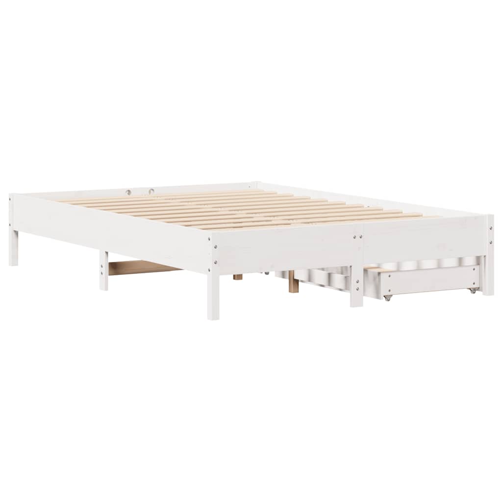 Sengeramme Uten Madrass Hvit 120X190 Cm Heltre Furu