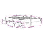 Sengeramme Uten Madrass Hvit 120X190 Cm Heltre Furu