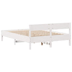 Sengeramme Uten Madrass Hvit 140X190 Cm Heltre Furu