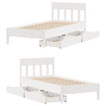 Sengeramme Uten Madrass Hvit 75X190 Cm Heltre Furu