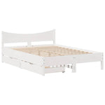 Sengeramme Med Skuffer Hvit 160X200 Cm Heltre Furu