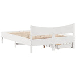 Sengeramme Med Skuffer Hvit 160X200 Cm Heltre Furu
