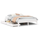 Sengeramme Med Skuffer Hvit 140X190 Cm Heltre Furu